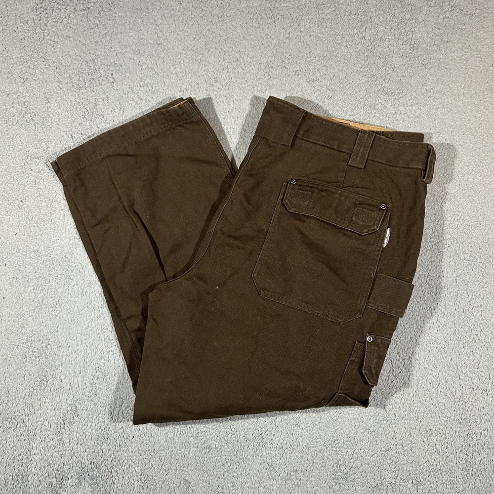 Duluth Trading Co. Relaxed Fit Firehose Brown Cargo Pants Size 46x30 #3892